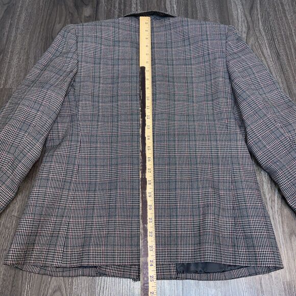 SHERIDAN SQUARE WOMENS JACKET BLAZER SZ 12 BROWN PLAID BUTTON UP LS - Picture 13 of 14